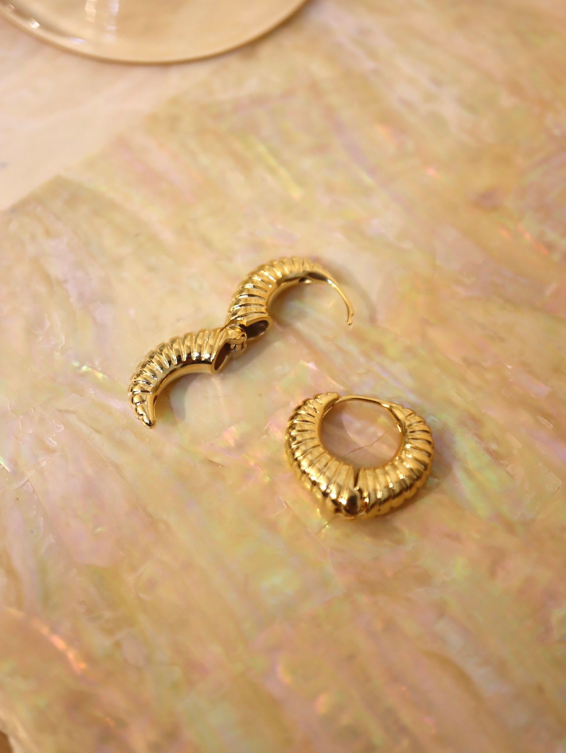 Luxe Ridged Statement Hoops Earrings