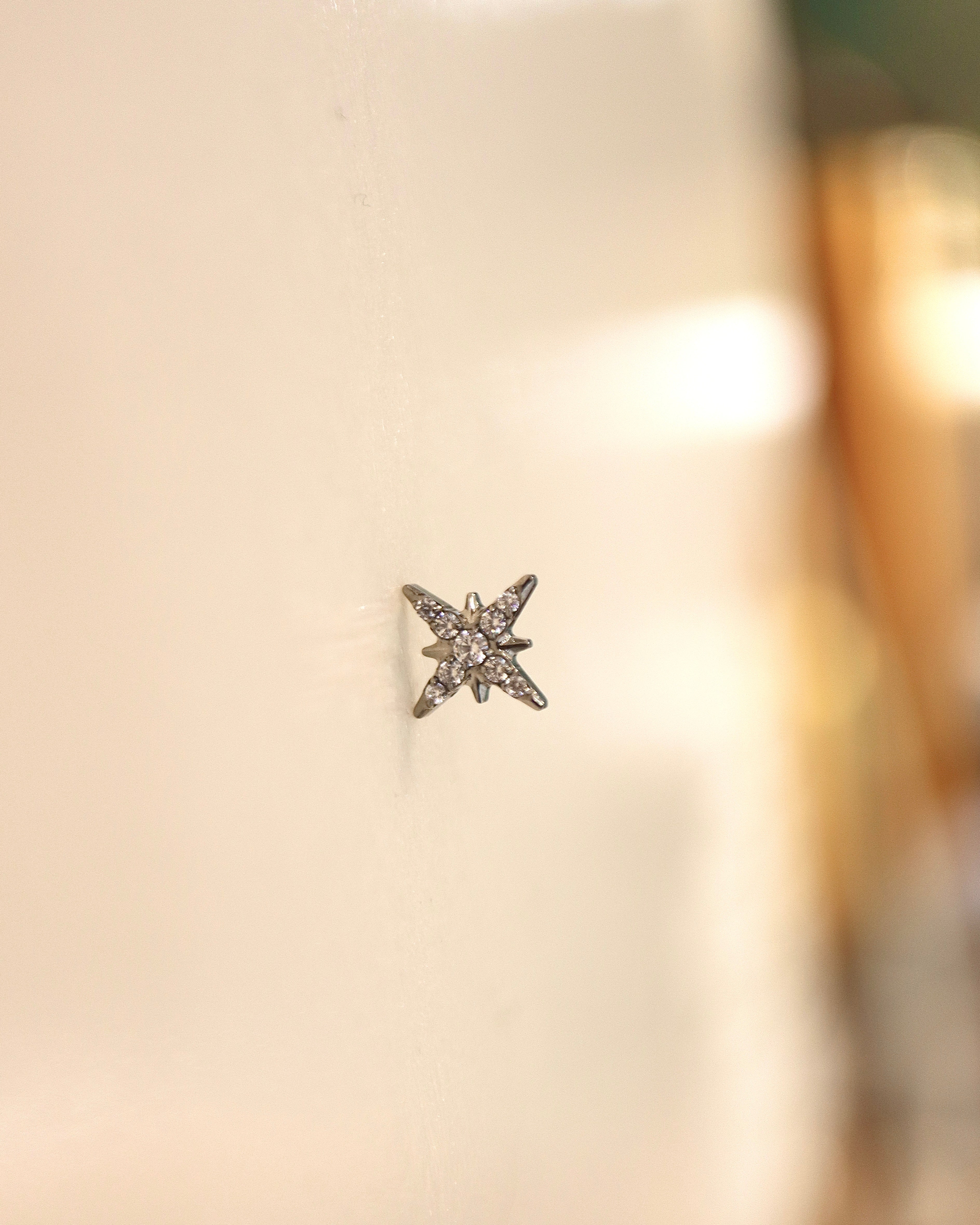 Titanium G23 starburst flat back stud earring (1pc)