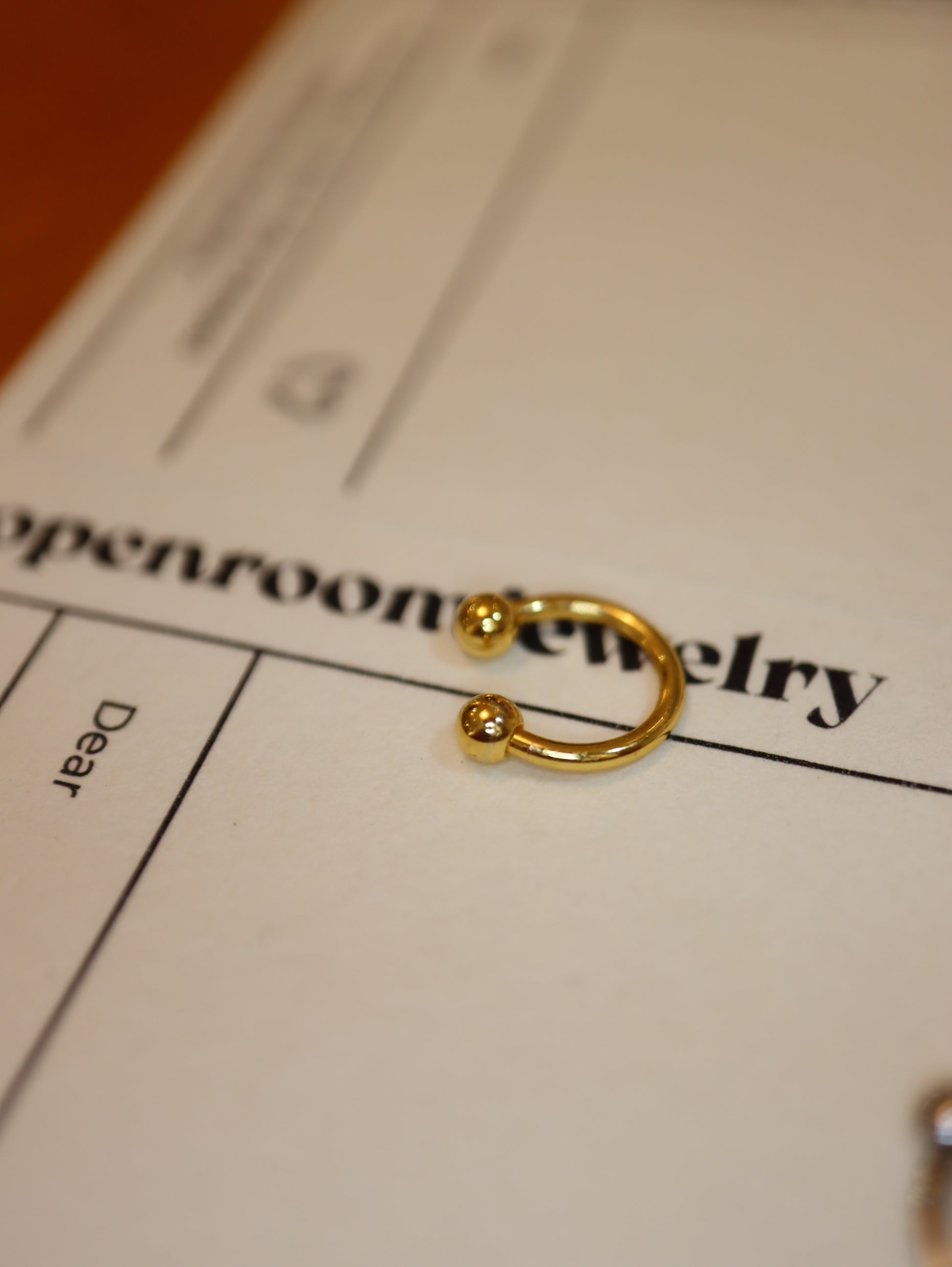 Horseshoe ring surgical steel piercing