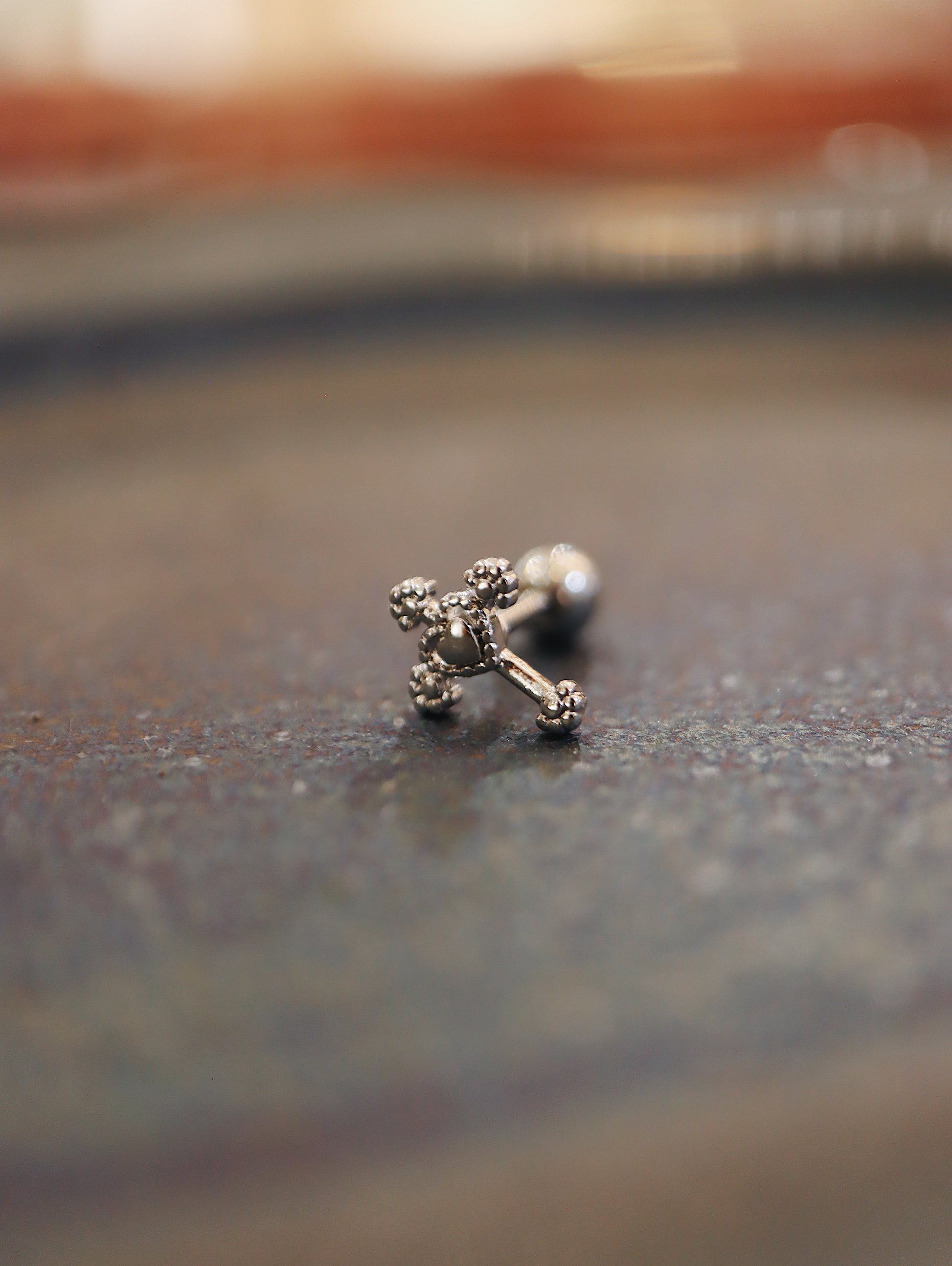 Cross heart surgical steel 316L piercing