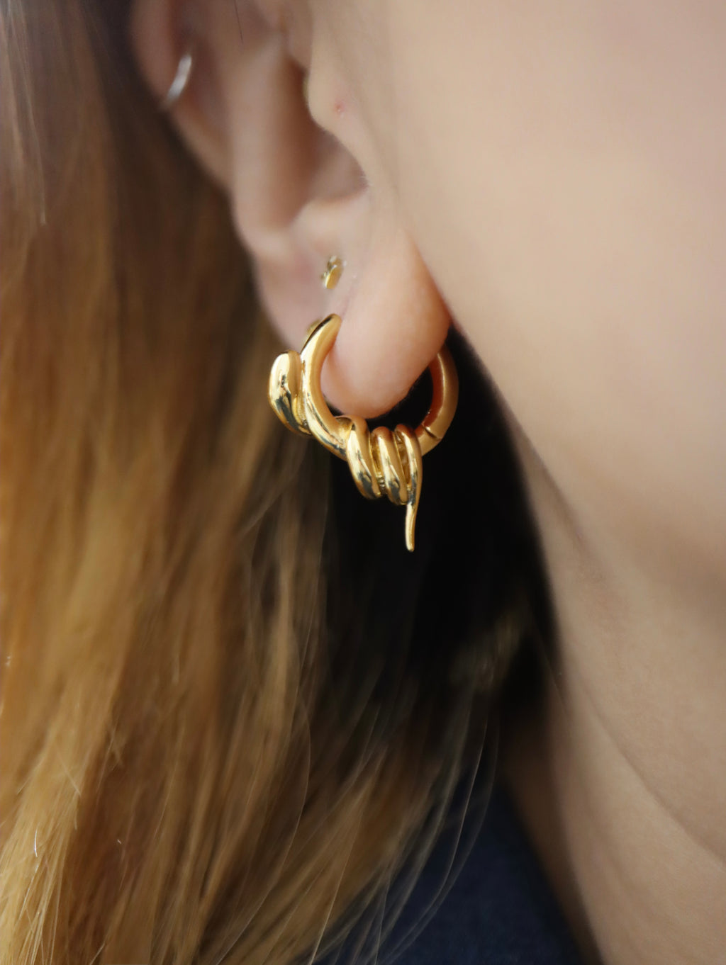 Snake wrap hoop earrings