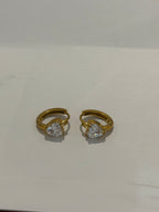 Heart cz stainless steel hoop earrings