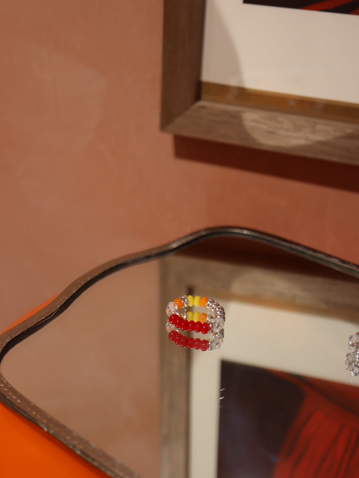 Mix colour beaded stretch ring