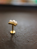Triple pearl push pin stainless steel flat back