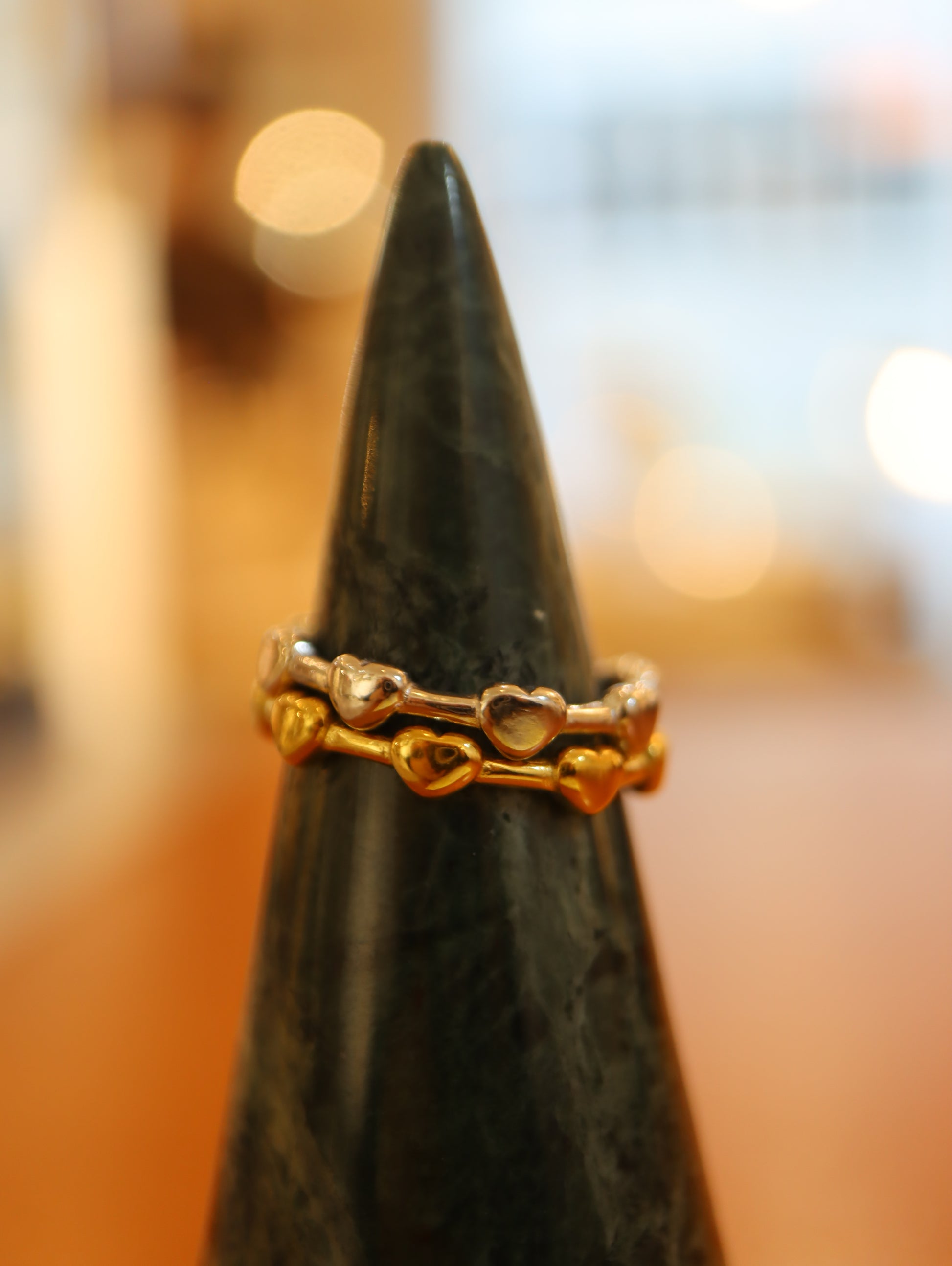 Heart link stainless steel ring