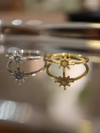 Starburst stainless steel ring