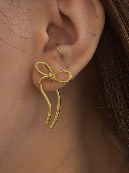 Ribbon front & back earrings