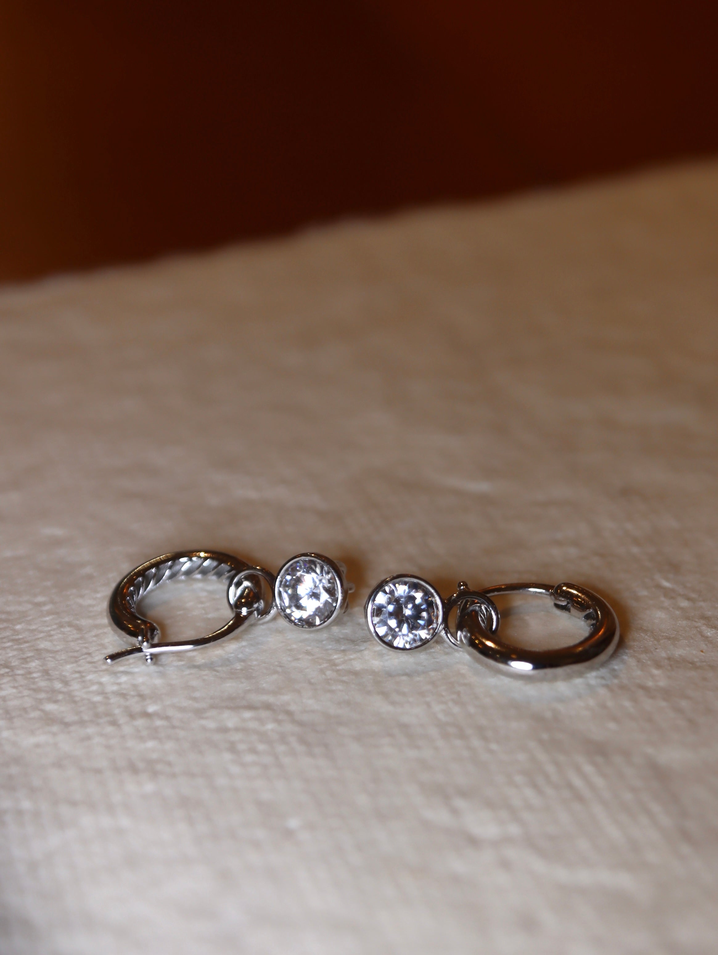 925 silver Premium CZ hoop earrings