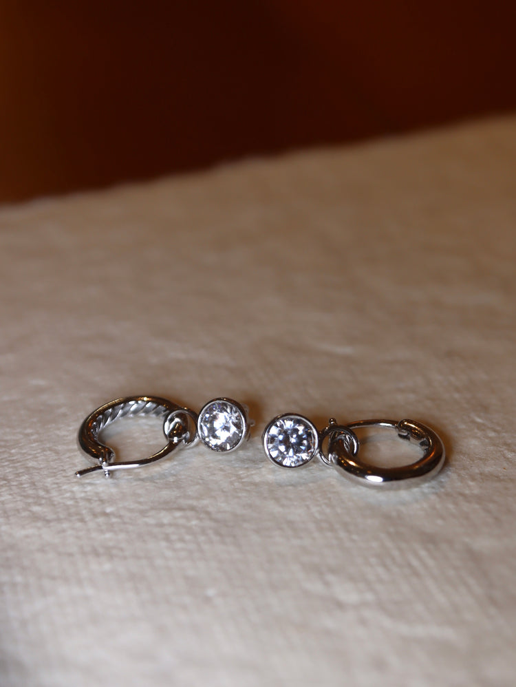 925 silver Premium CZ hoop earrings
