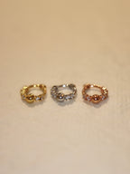 Mini ball hinged hoop cz surgical steel earring (1pc)