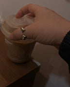 Double heart brass ring (free size)