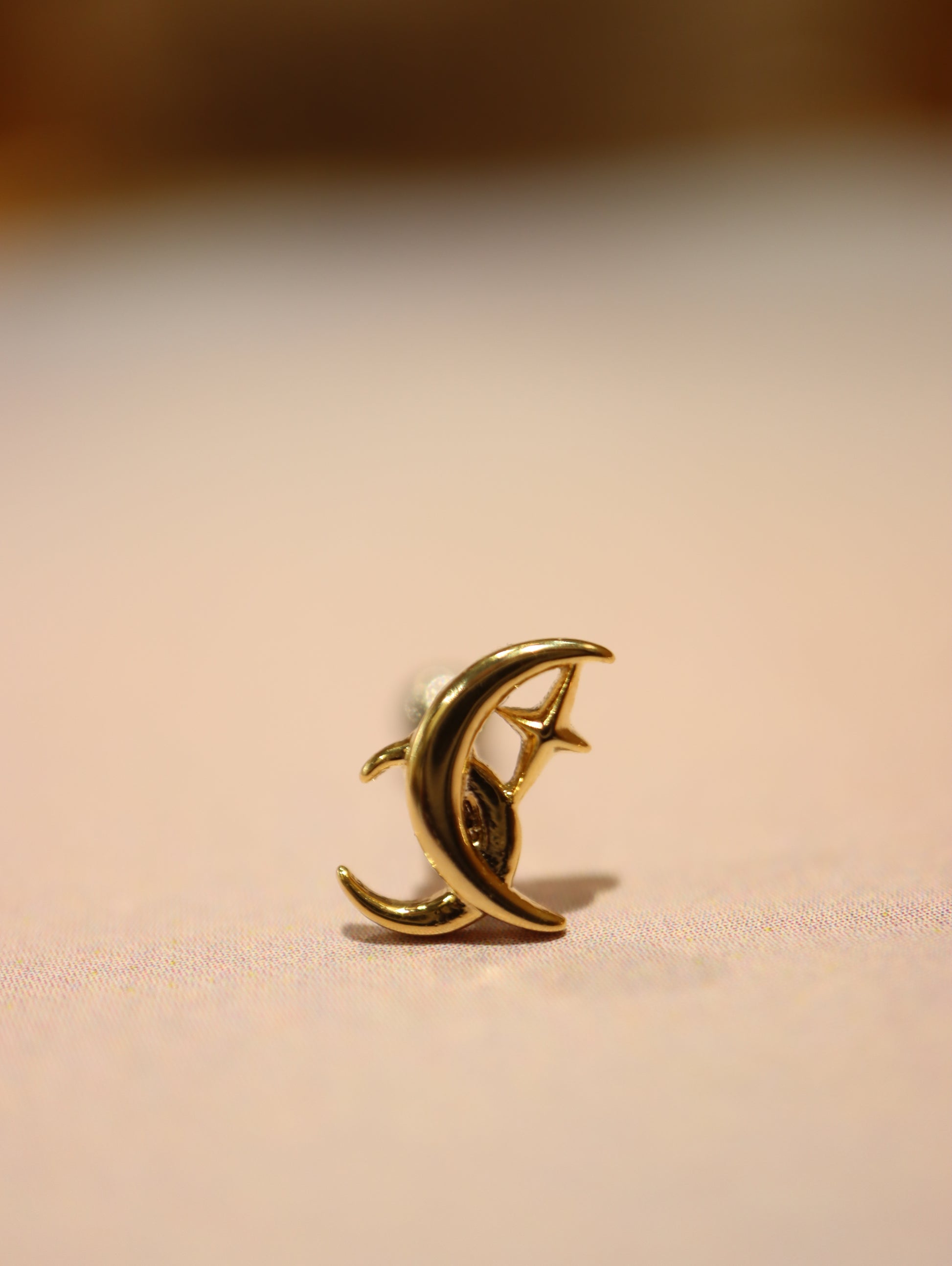 Crescent star surgical steel piercing