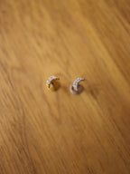 Mini crescent flat back 925 silver piercing
