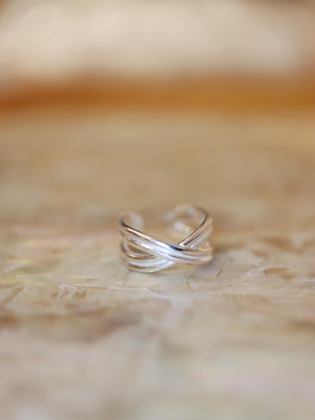 Crisscross 925 silver Earcuff