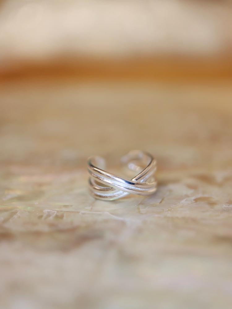 cross 925 silver Earcuff