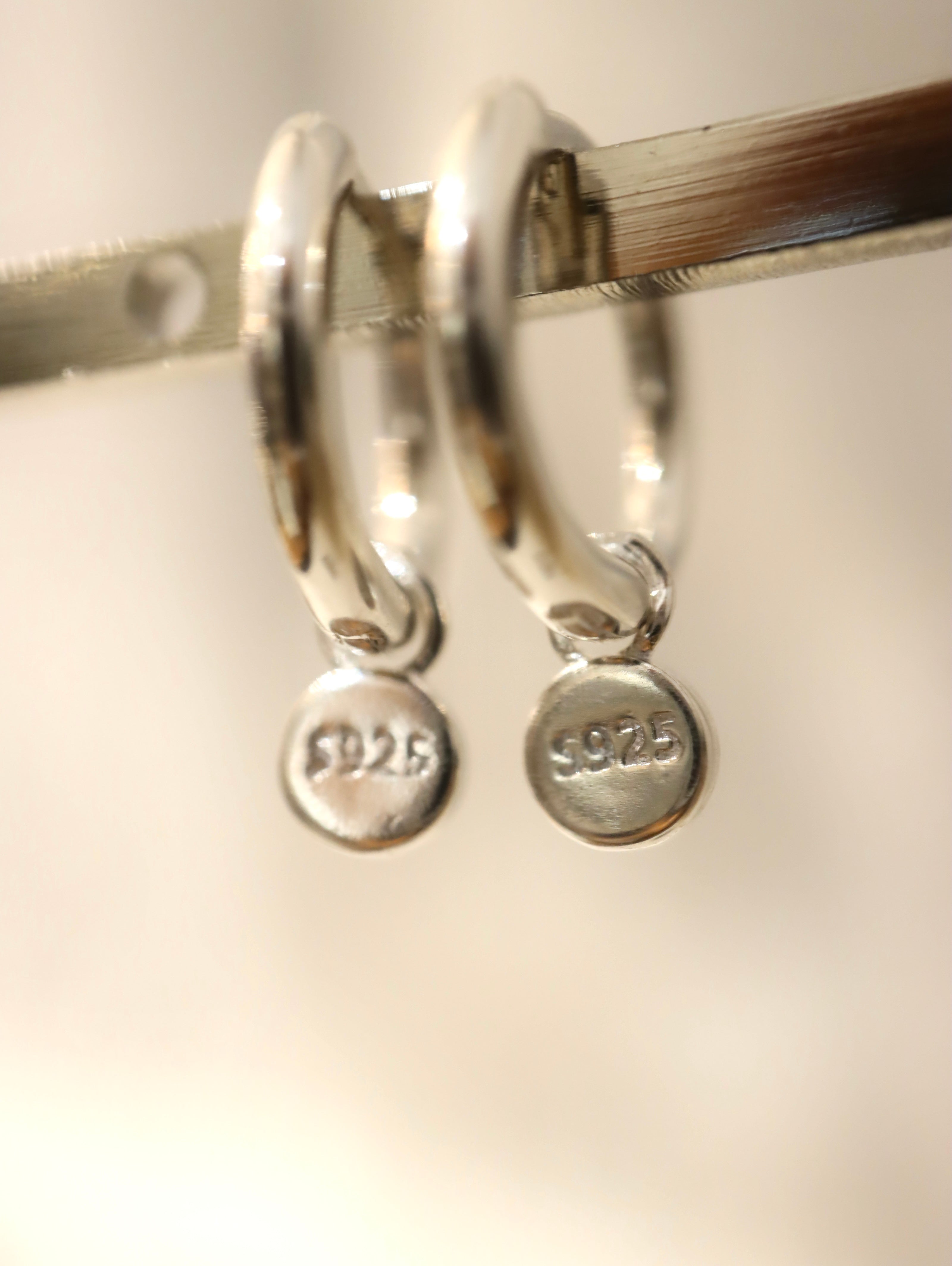 Sky Blue Orbit Huggies 925 silver earrings