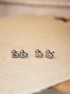 Heart stud stainless steel earrings
