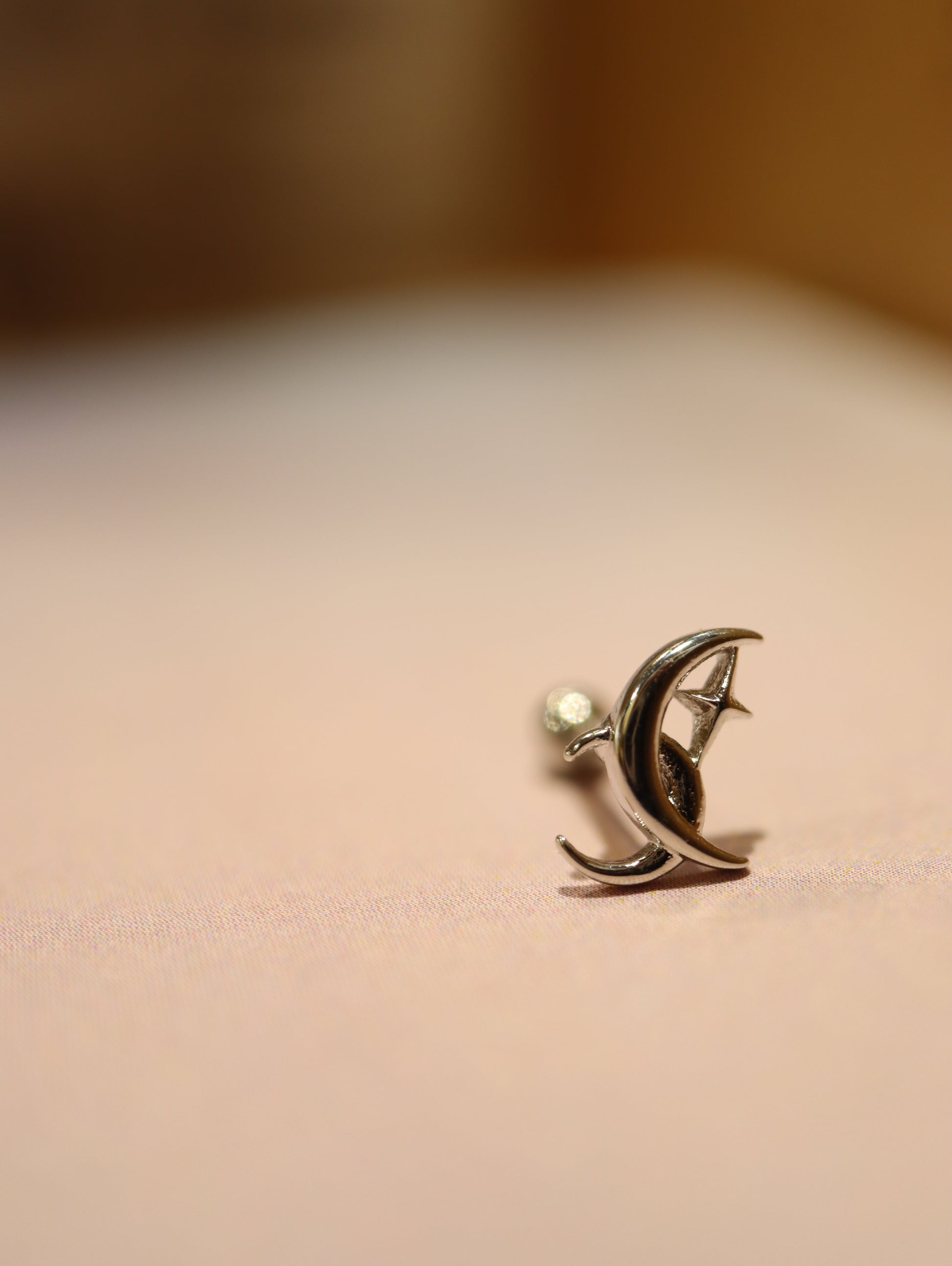 Crescent star surgical steel piercing