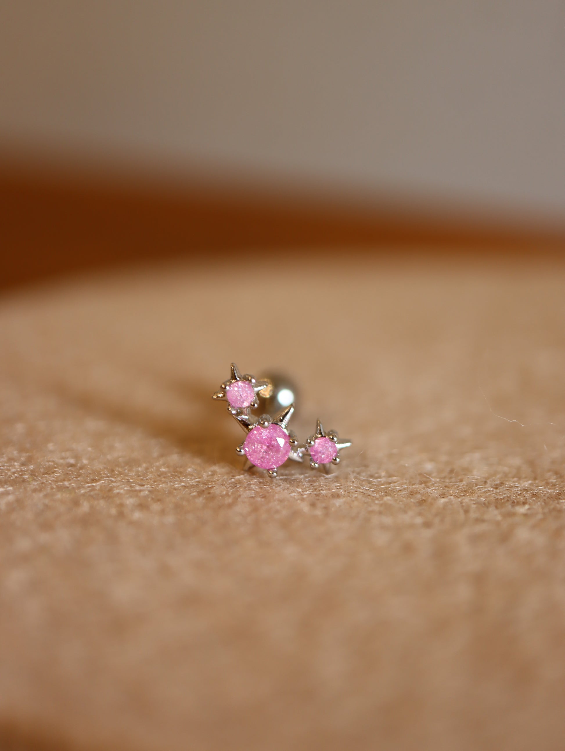 Surgical steel triple cz sparkle earring (1pc)