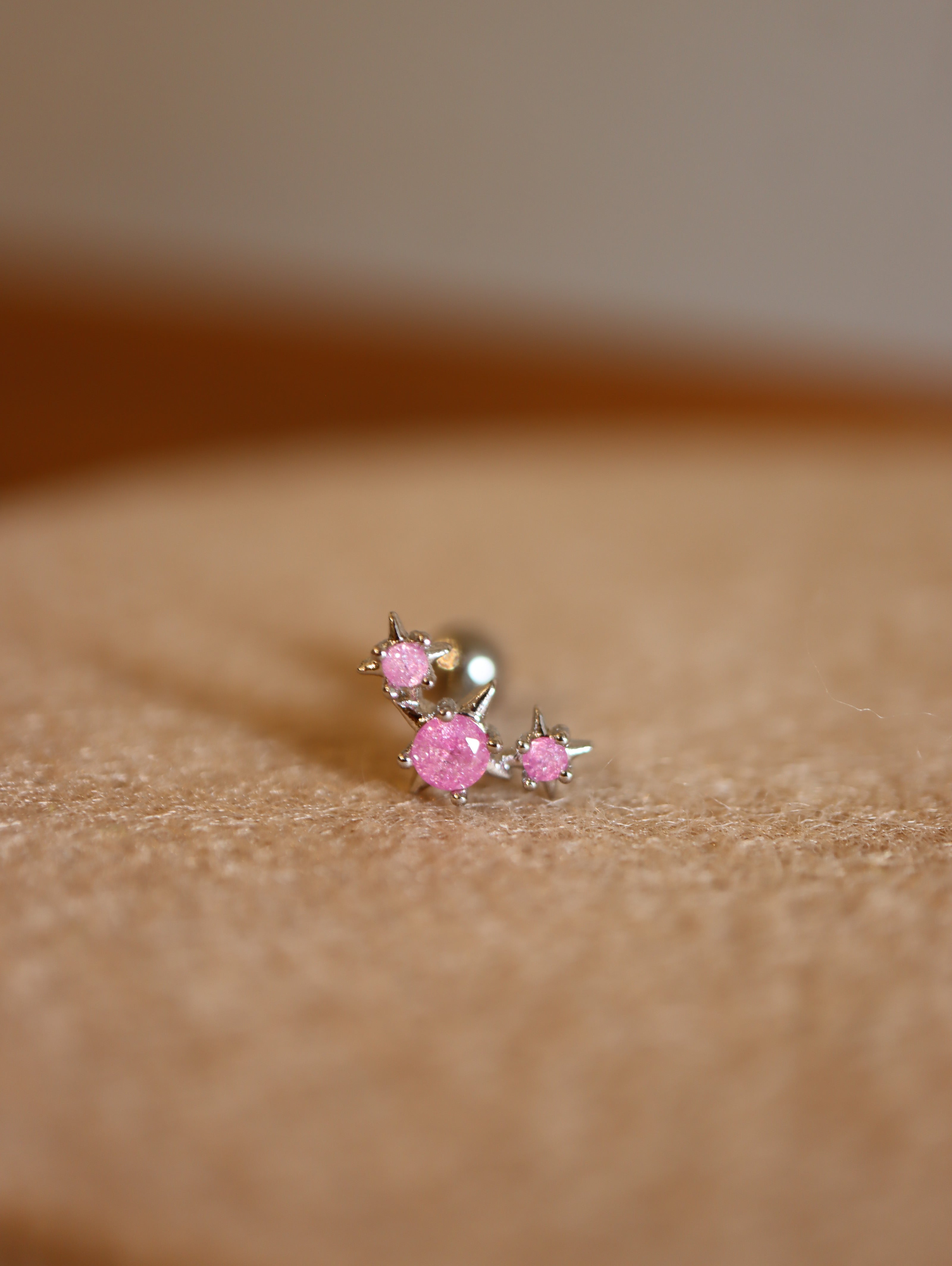 Surgical steel triple cz sparkle earring (1pc)