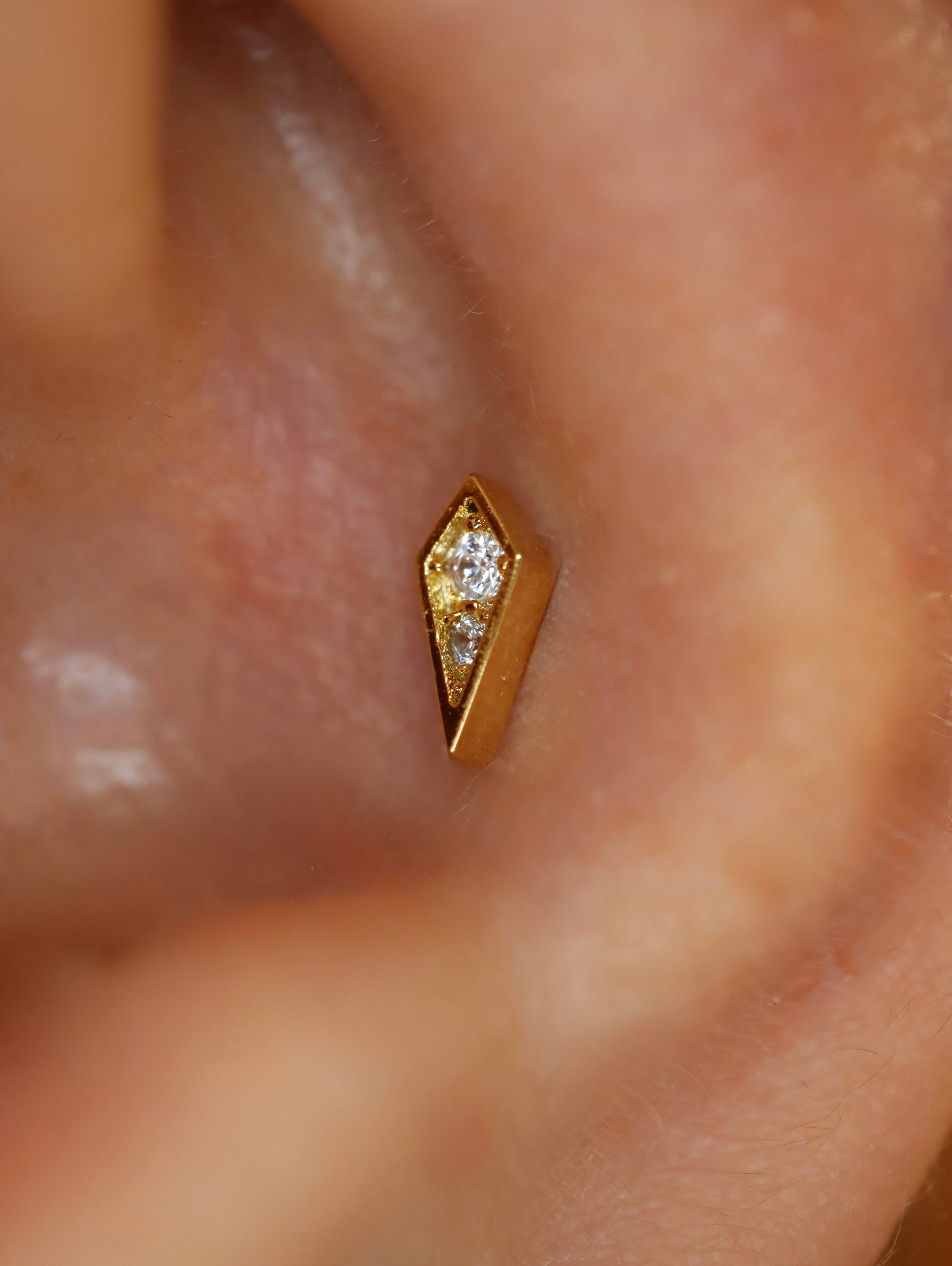 Kite cz flat back s925 piercing(1pc)