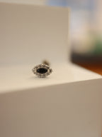 Cz & black Marquise 925 silver piercing (1pc)