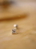 Rhombus cz 925 silver stud earring