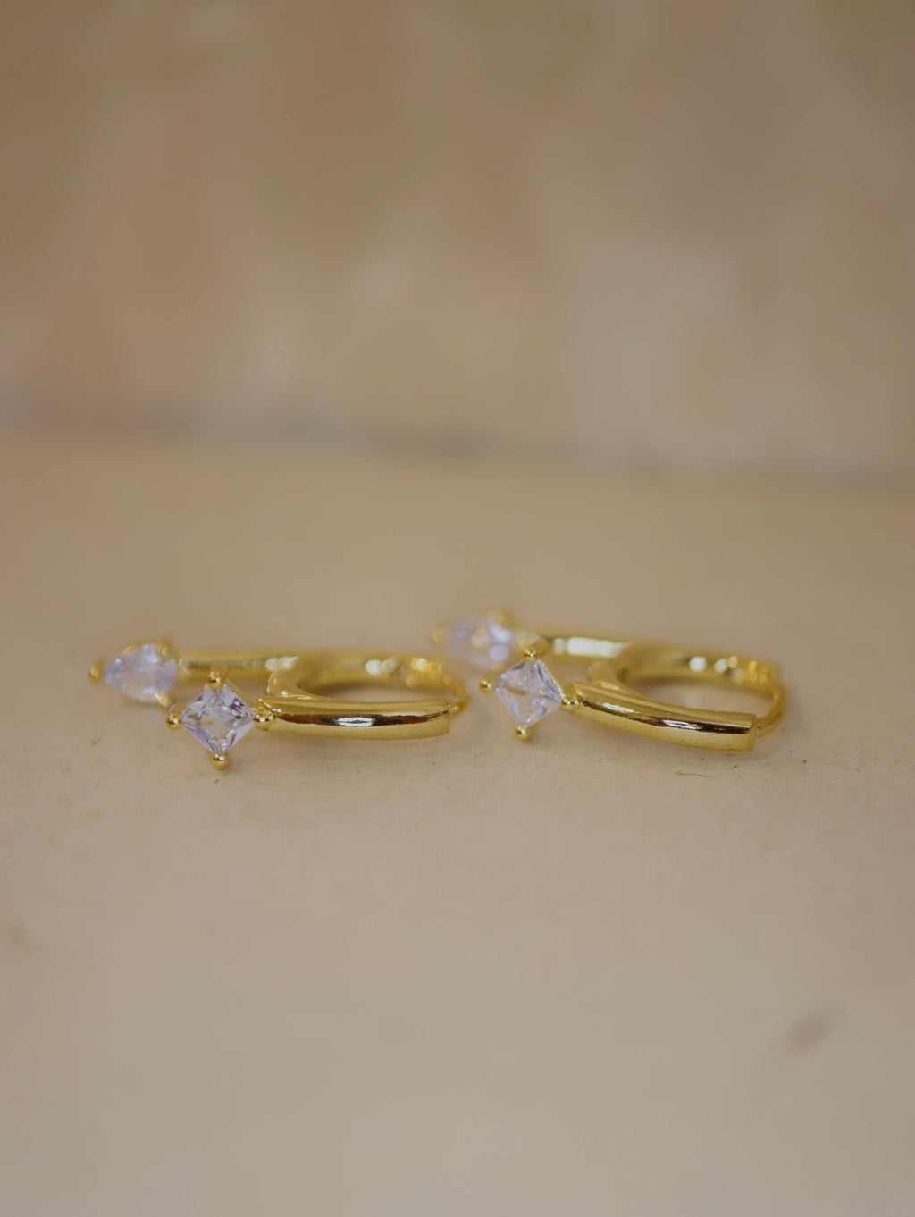 Front & back drop cz earrings