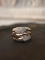 Wavy gemstone 925 statement ring