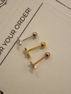 Double star 925 silver piercing stud
