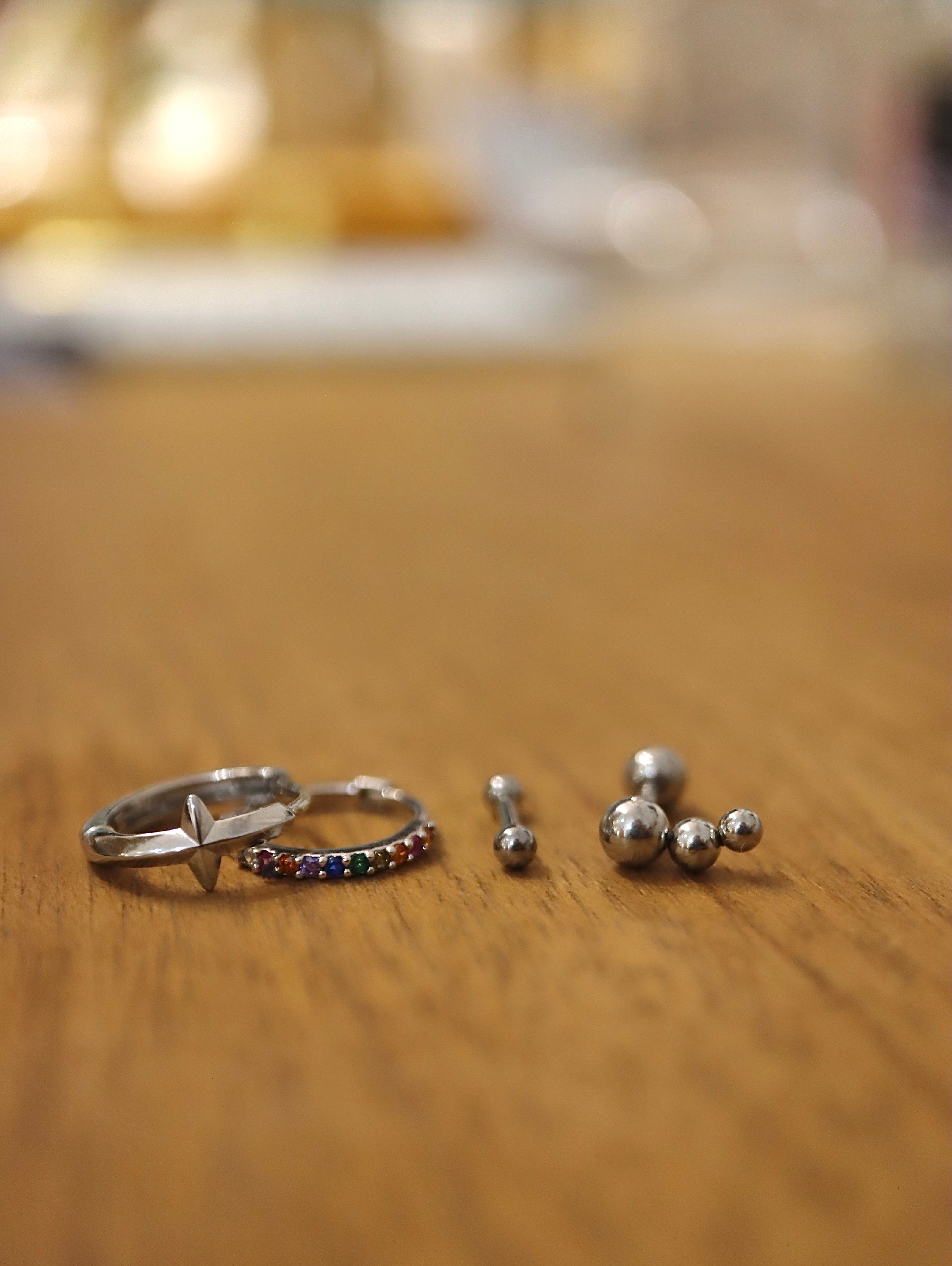 Cross hinged stainless steel earrings