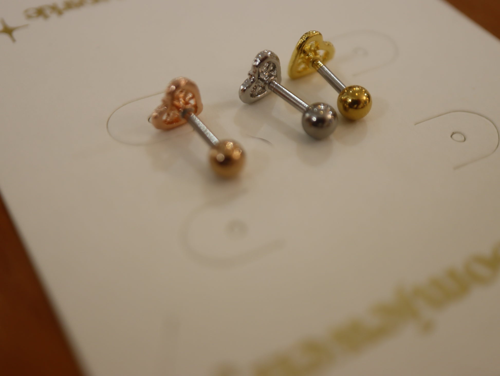 Sparkle in heart surgical steel piercing