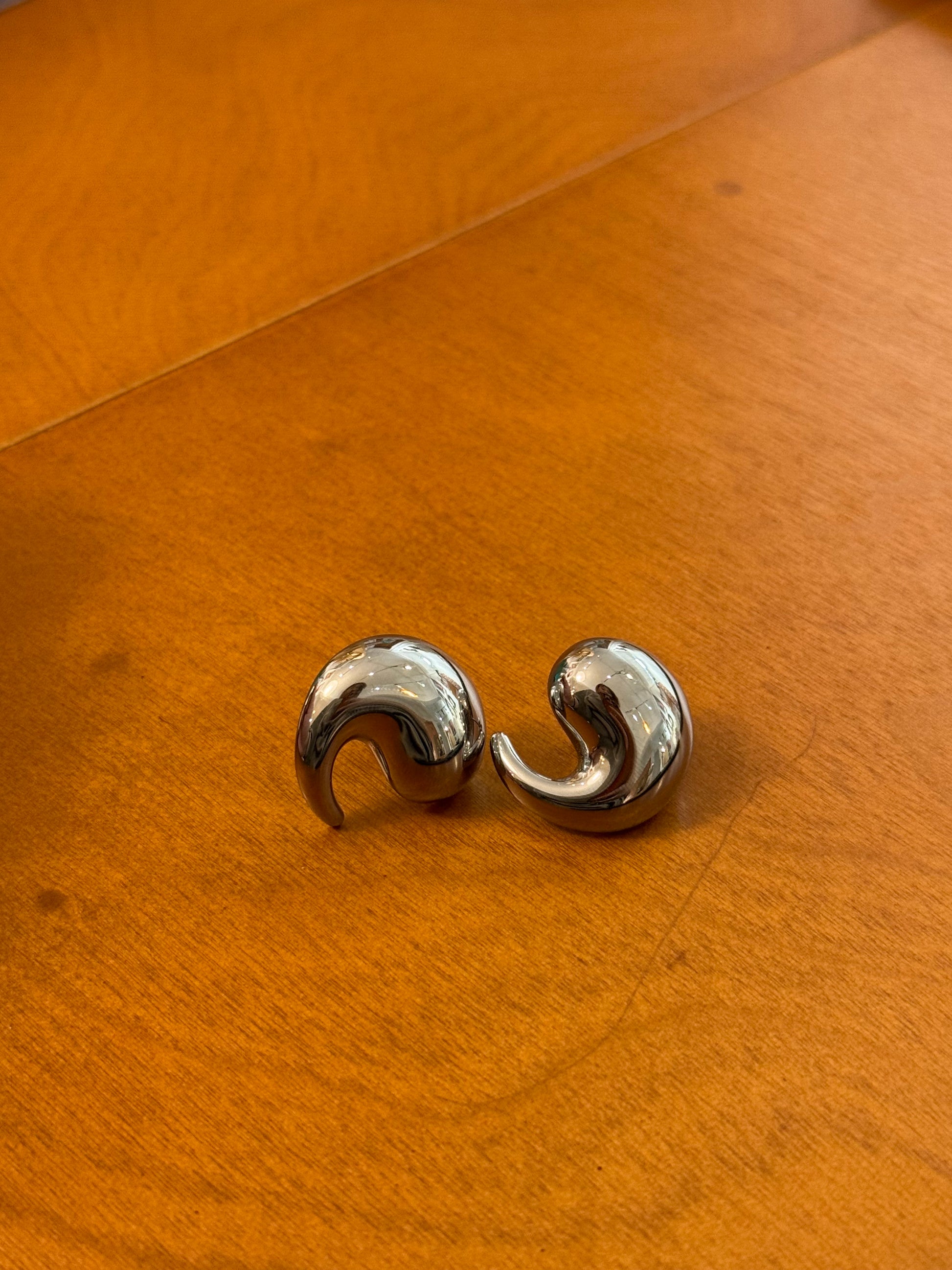 Swirl stainless steel earrings