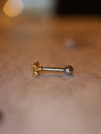 Tiny Faux Opal Petal Stud Piercing Earring (1pc)