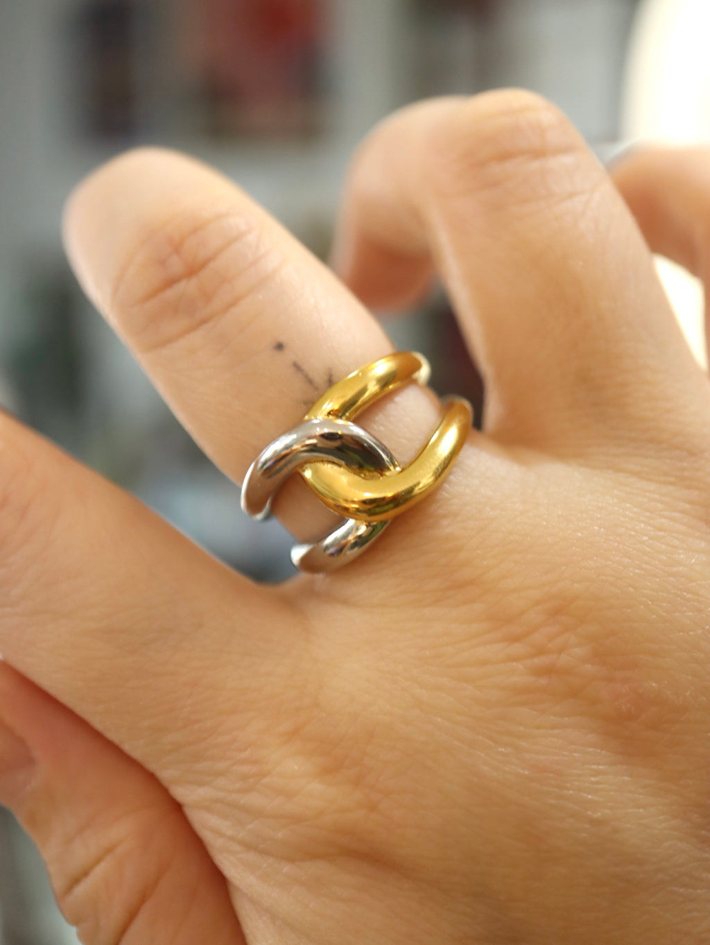 Mix tone stainless steel ring