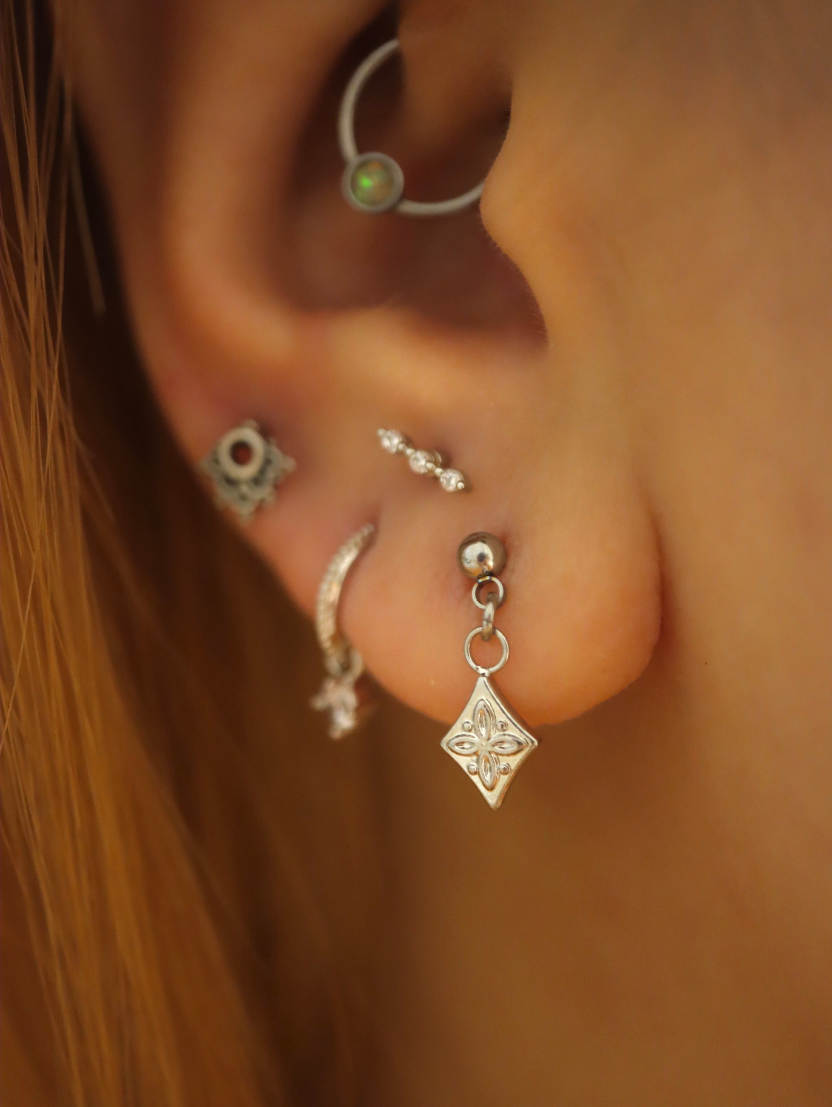 Drop dangling surgical steel stud earring (1pc)