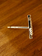Cross CZ 925 Silver stud piercing earring (1pc)