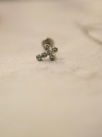 Cz cross stainless steel flat back piercing