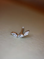 Cz curve bar stud surgical steel piercing (1pc)
