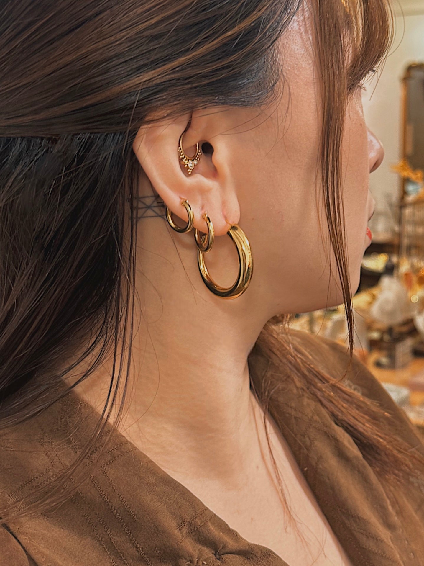 Stainless steel hoop earrings