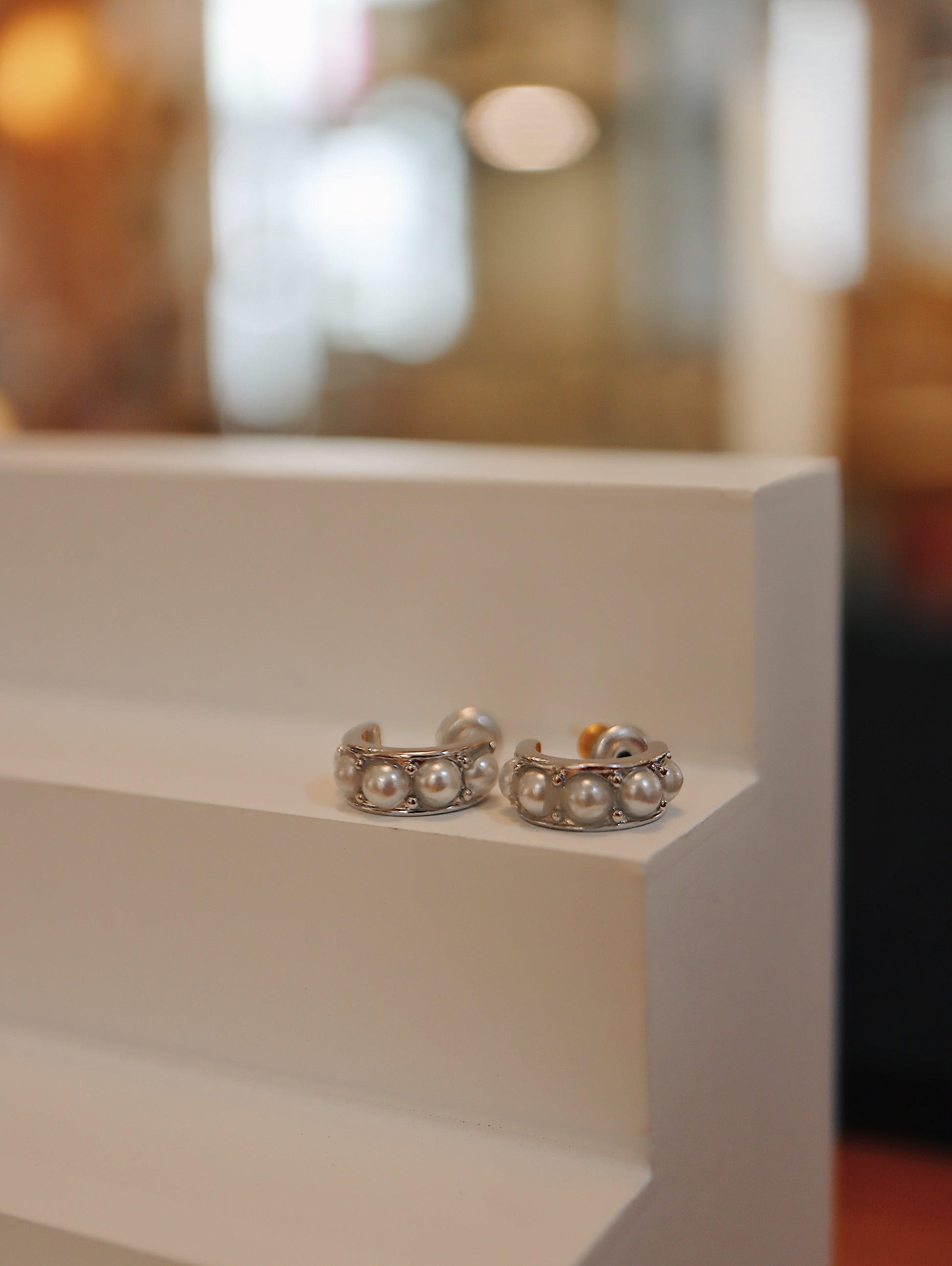 Pearl stud earrings