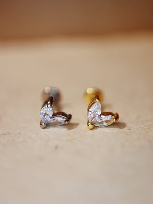 Push-pin stud pvd coating flat back earring