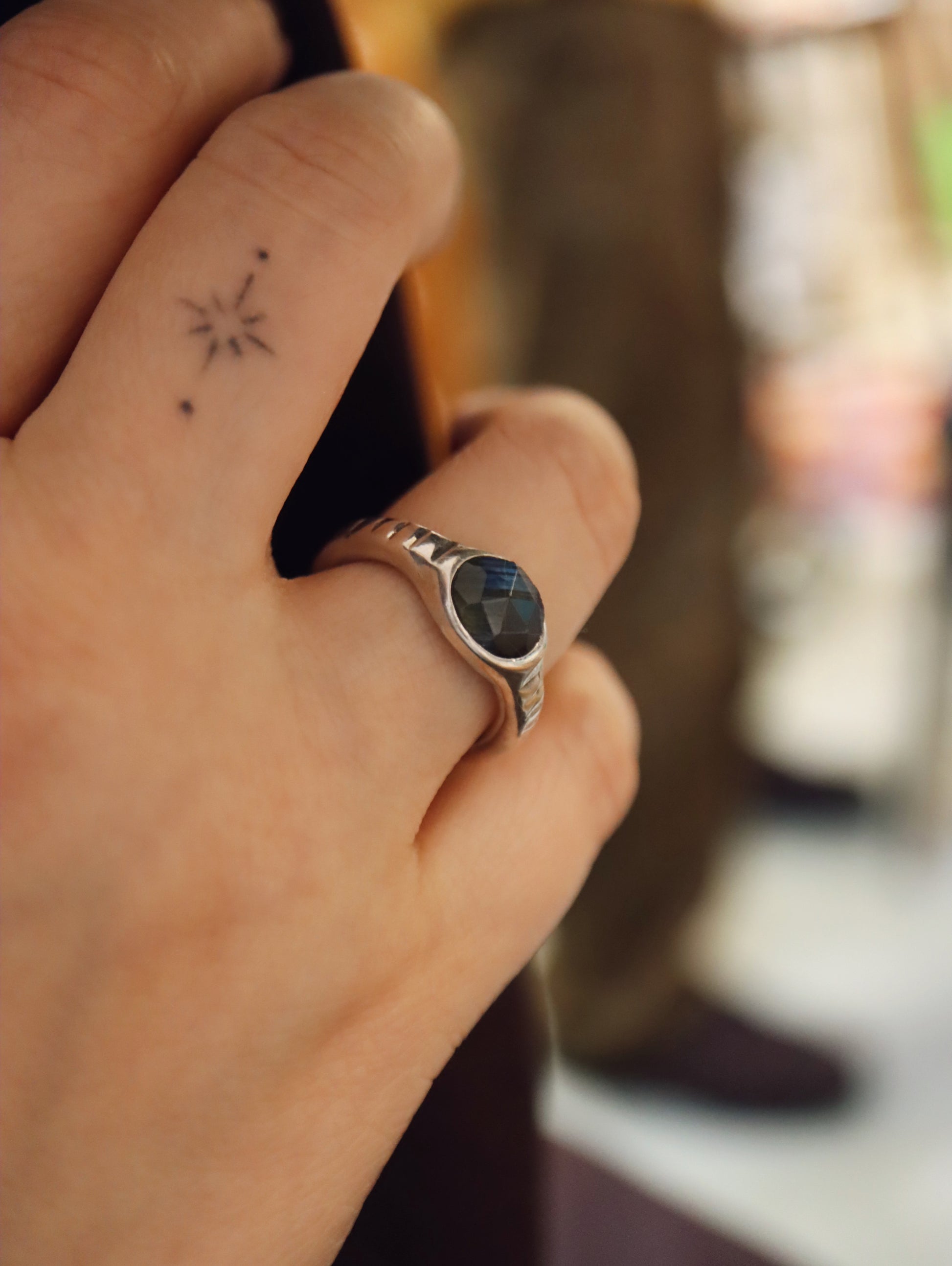 Labradorite gemstone handcraft 925 silver ring