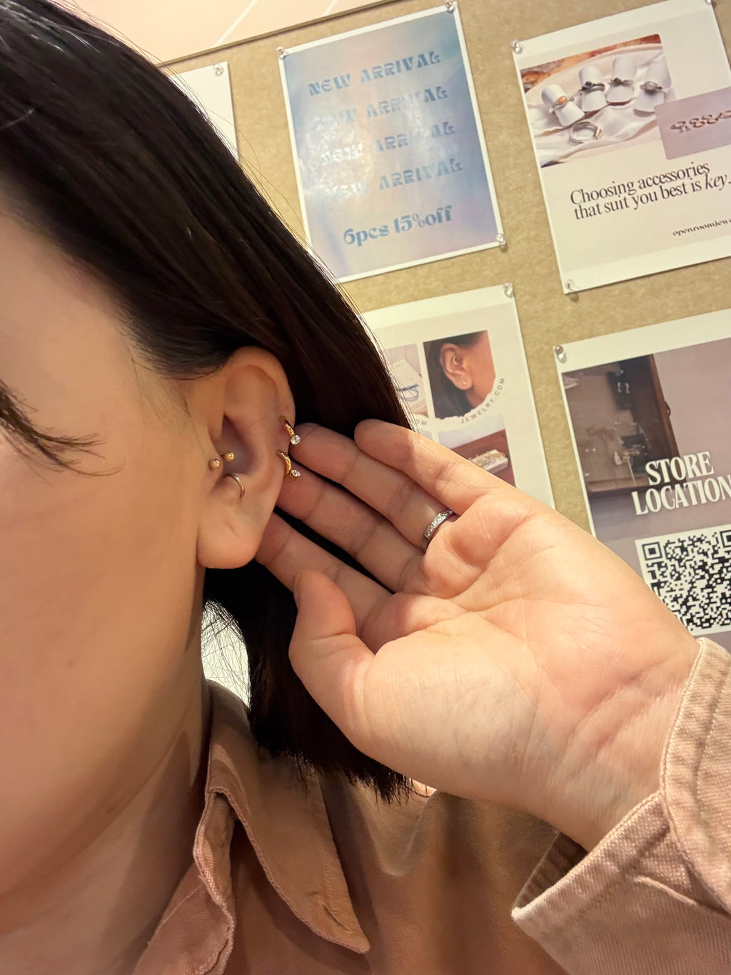 Mini Huggies surgical steel earrings