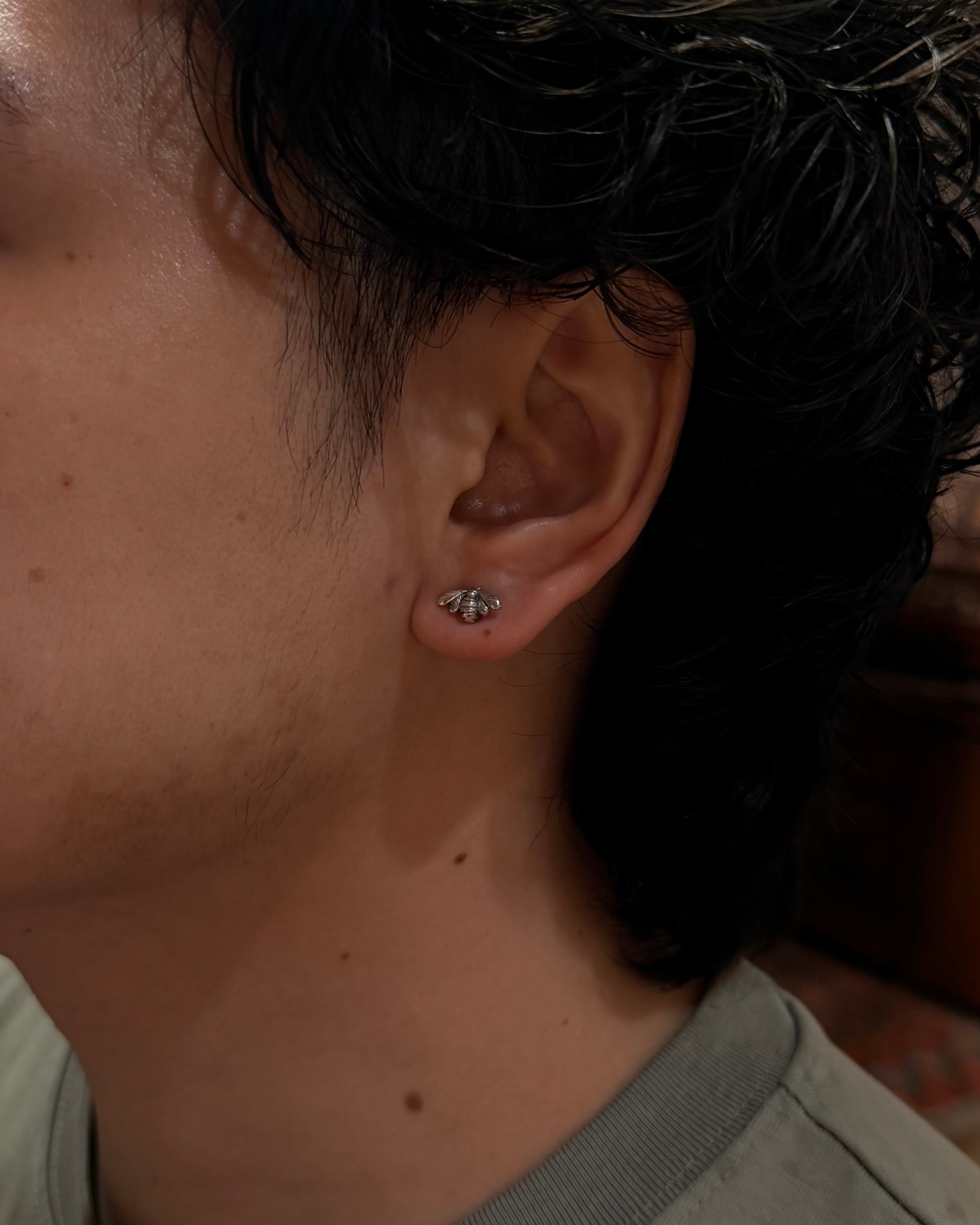 Bee stud 925 silver earrings