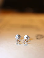 Mini hollow heart 925 silver earrings
