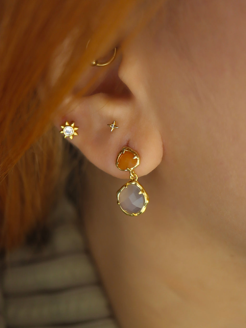 Double Gemstone earrings