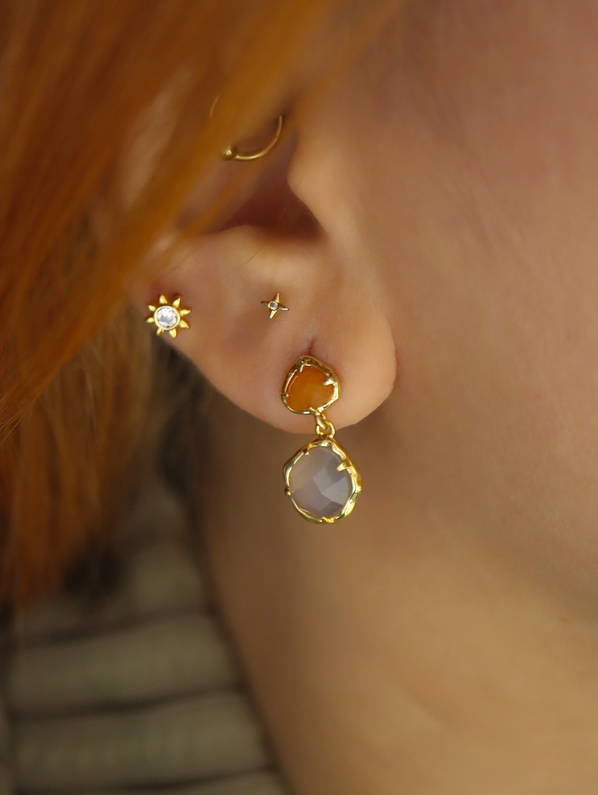 Double Gemstone earrings