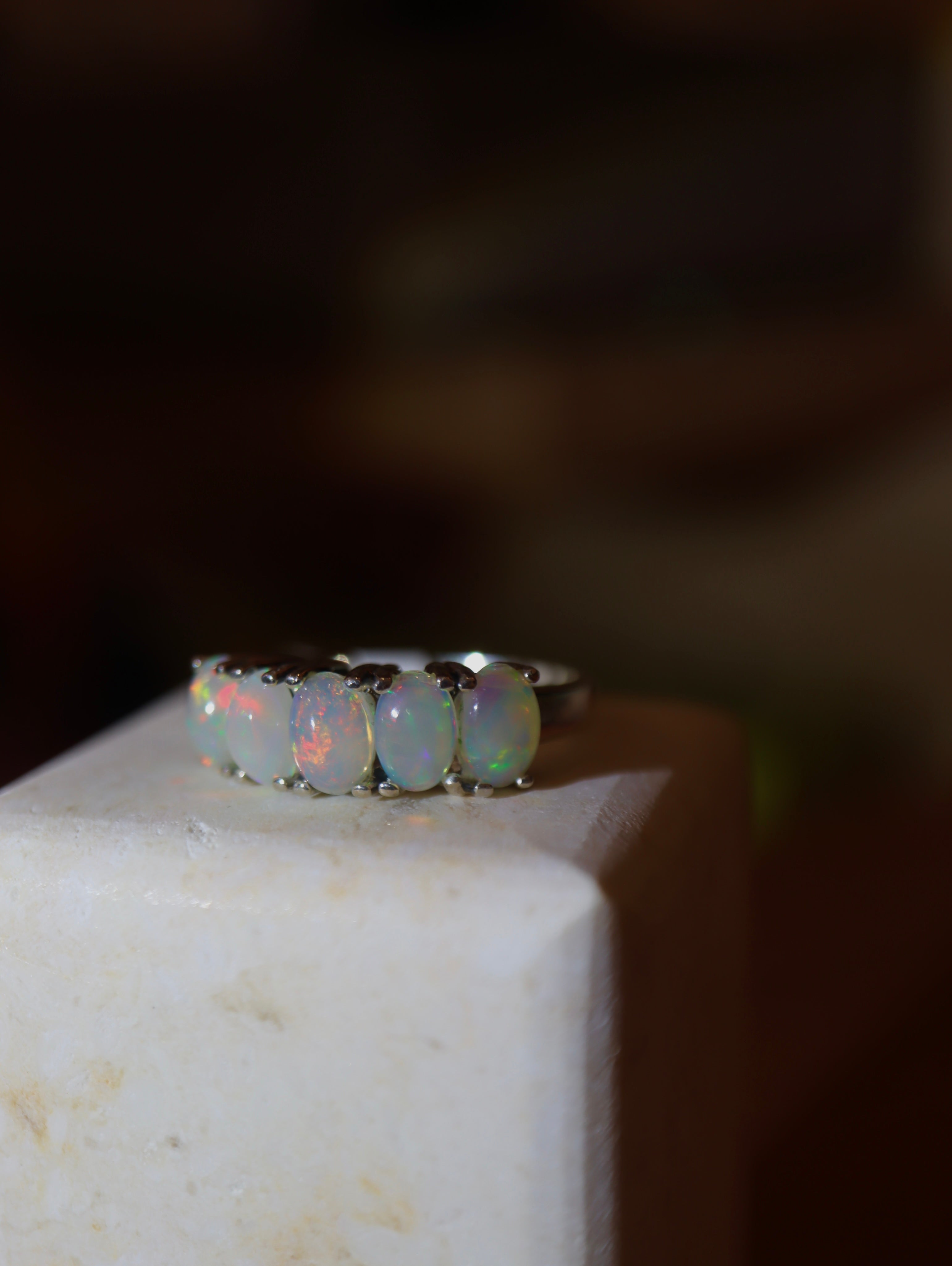 Adularia Ethiopian Opal Band Silver 925 Ring