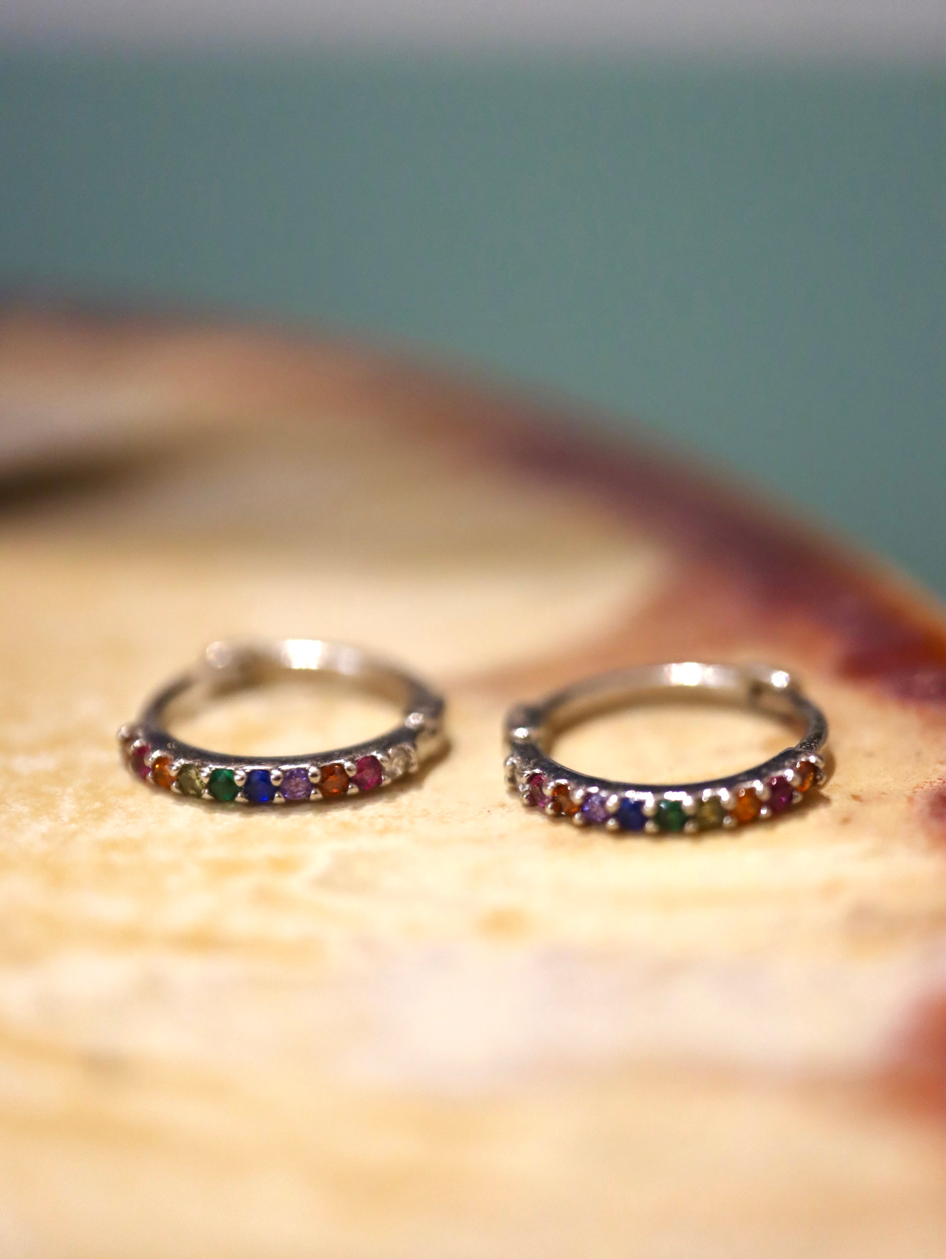 Rainbow cz Stainless steel earrings